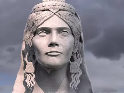 Queen Teuta Statue Grand Bust Albanian 3D model