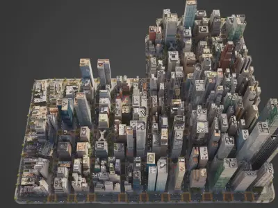 Realistic City C1 MAYA Low-poly 3D model