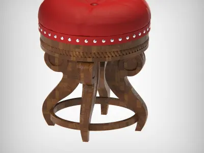 Sgabello leather stool 3D print model