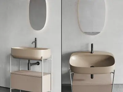 Scarabeo Ceramiche Diva Floor-standing Vanity Unit Set 3 Low-poly 3D model