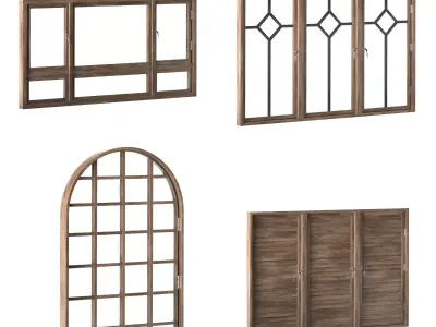Wooden Windows 3D model get