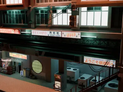 Cyberpunk Style Slum Apartment Low-poly 3D model