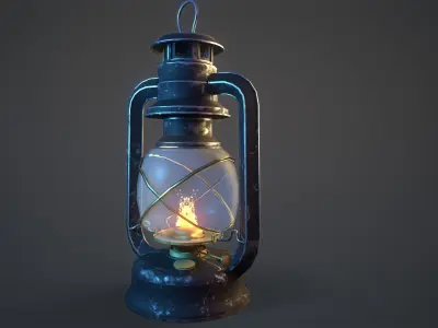Lantern Lamp Low-poly 3D model