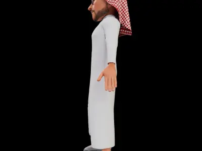 Arab man Rigged Character 3d Model  Low-poly 3D model