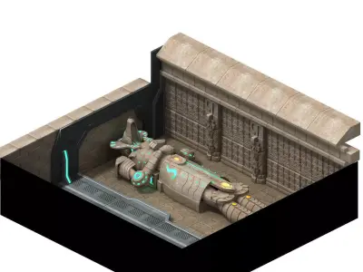 Egypt - ruins - graves 01 3D model