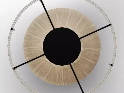 Rylie Pendant Series - Modern Tapered Glass and Brass Chandelier Low-poly 3D model