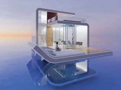 Futuristic Sea House 3D model
