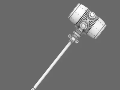 Cyber Samurai Power Warhammer NOHAND 3D print model