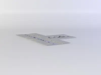 Road with weed Low-poly 3D model