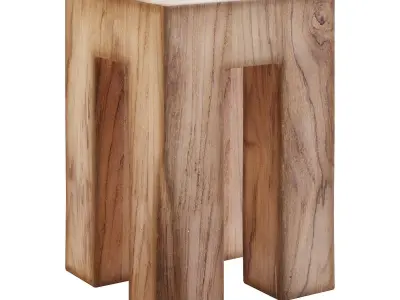Side table with root tooth 3D model
