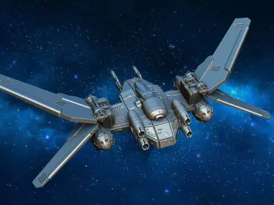 Combat spacecraft 3D print model