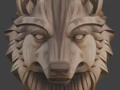 Viking Animal Totem 3D Model v02 Low-poly 3D model