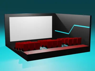 Auditorium Hall -  Cinema Seating 3D model 3D model
