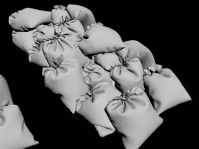 garbage bags collection 3D model