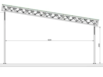 Carport advertisement billboard with cover 3D model