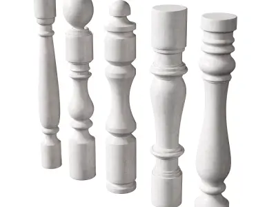 Marble Quintet Balusters with Classic Design 2 3D model