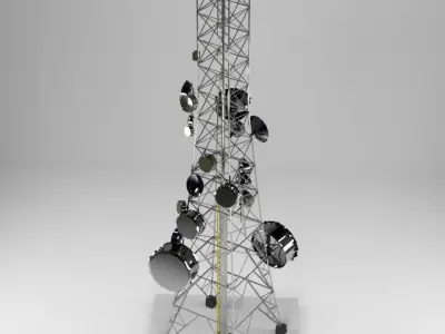 signal tower Low-poly 3D model