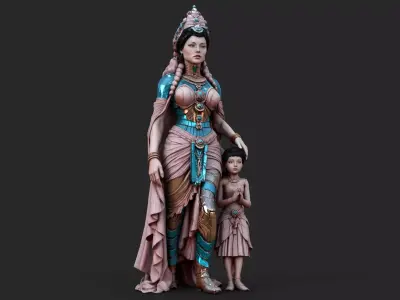 Asian Deity High Detail 3D model