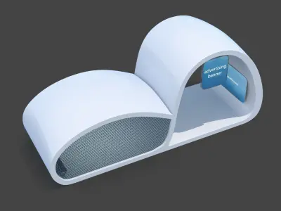 Sci-Fi Futuristic Bus Stop Low-poly 3D model