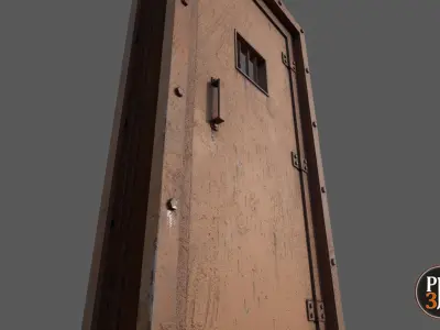 Prison cell door Low-poly 3D model