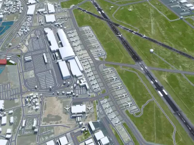 Cape Town Airport 15km Low-poly 3D model