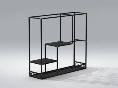 Firewood Rack Wrought Iron Free 3D model