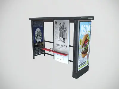Bus stop Low-poly 3D model