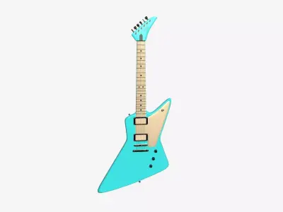 Electric Guitar F04 Light Blue - Music Instrument Design Low-poly 3D model