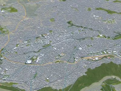 Lubango Angola 30km AI Low-poly 3D model