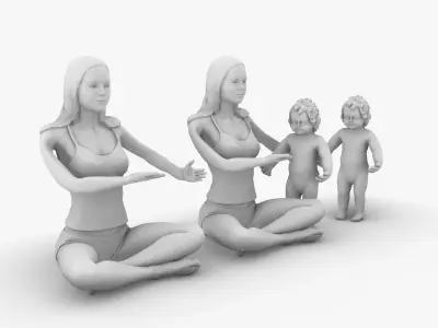 Mother and son 3D print model