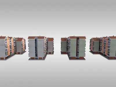 Suburban Condos 4 Low-poly 3D model