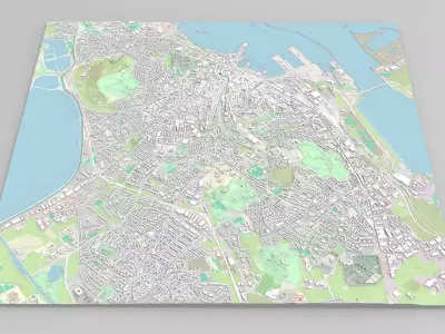 Cityscape Cagliari Italian island of Sardinia 3D model