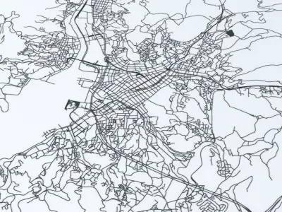 Nagasaki Road Network and Streets 3D model