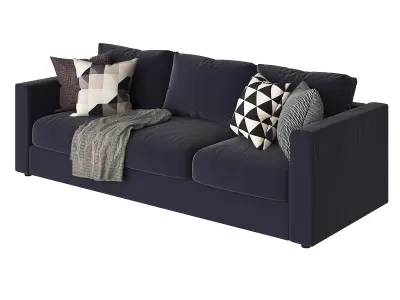 Vimle 3 emerald velvet sofa 3D model