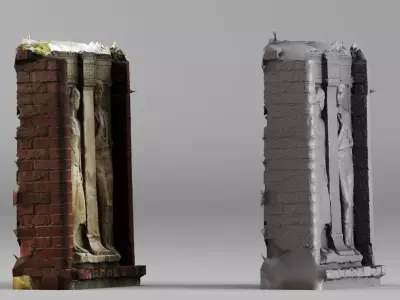 001704 Source of Love Marble Relief 1930 Architectural Sculpture 3D print model