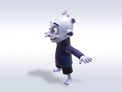 Cheerful Ghost Boy Character Halloween 3D model