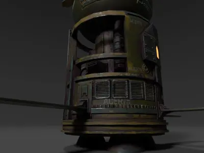 Sci Fi Satellite Low-poly 3D model 2