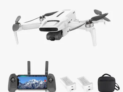 Fimi x8 mini v2 drone with 4K camera Low-poly 3D model