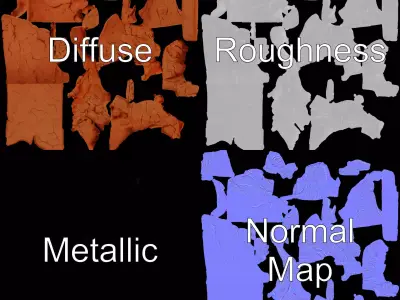 Rustic Cliff Formation model pack Low-poly 3D model