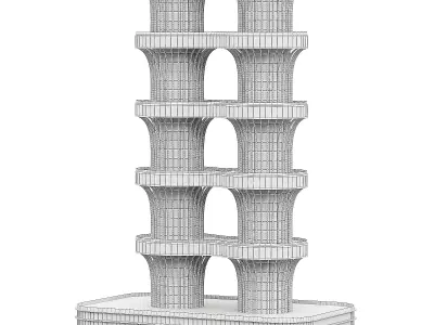 Multi storey modern high house 3D model