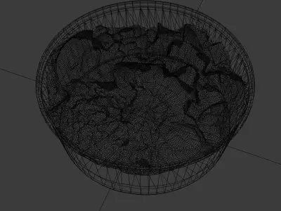 Poke bowl with striped prawn or caramote prawn tomato avocado 3D model