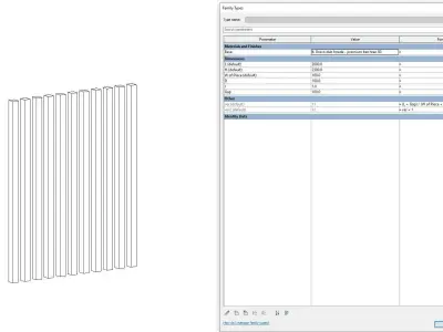 Segmented Wall - Full Parametric Revit Family 3D model