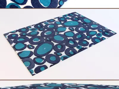 Carpet placemat with circles 3D model
