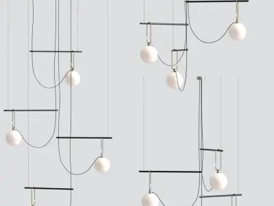 Ic Flos Hanging Pendant Lamp Set 3D model