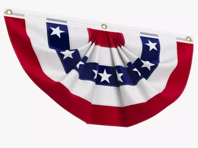United States Flag Bunting 3D model