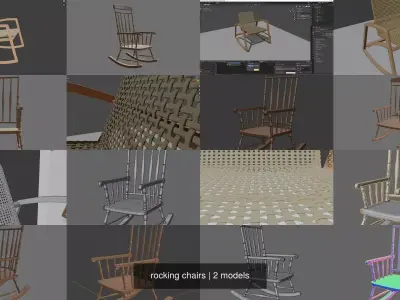 rocking chairs 3D Model Pack