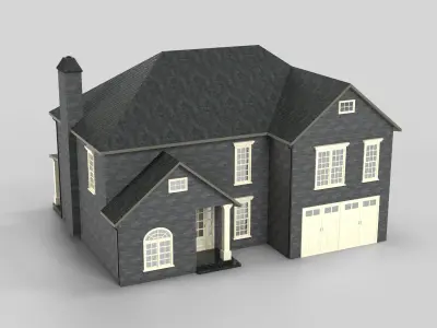 British House Design 12T1 Low-poly 3D model