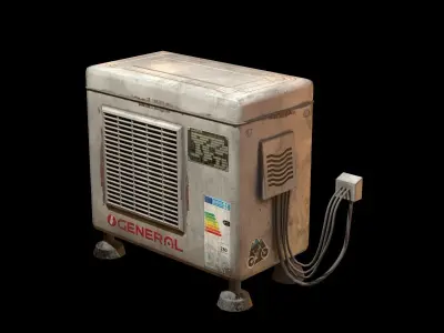 5 Low Poly Air Conditioner Condenser with 4K PBR textures Low-poly 3D model
