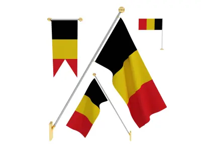 Flags of Belgium 3D model