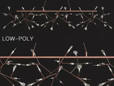 Firefly Crossbars Sputnik Pendant Light  low poly 3d model Low-poly 3D model